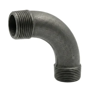 Cotovelo de raio grande 90° M/M ferro fundido preto